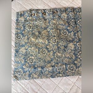 3 Vtg  Floral Pillow Covers Dianthus Ltd. Cotton Linen Blue Tan For 14” Pillow